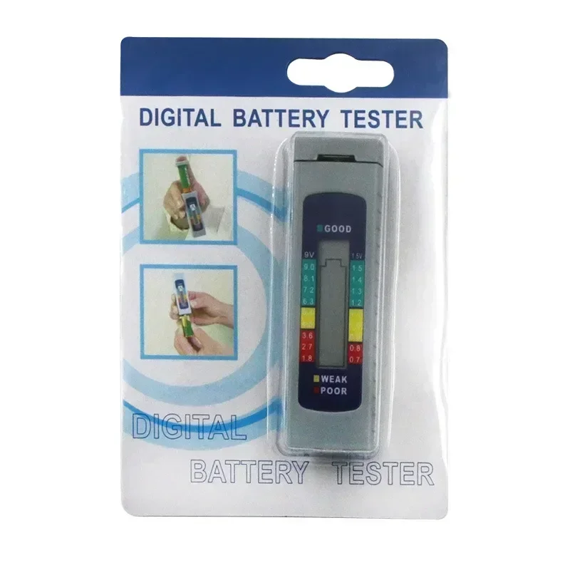 Battery Tester Cell Volt Checker 9V 1.5V AA AAA Button Battery Universal Capacitance Diagnostic Tool Power Bank Detector Tool