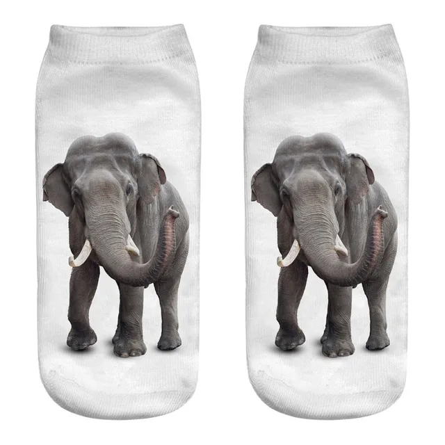 Nowy nadruk 3D Odzież damska Skarpetki damskie Unisex Śliczne skarpetki do kostki Casual Funny Elephant Sokken Hip-Hop Fashion Drop ship