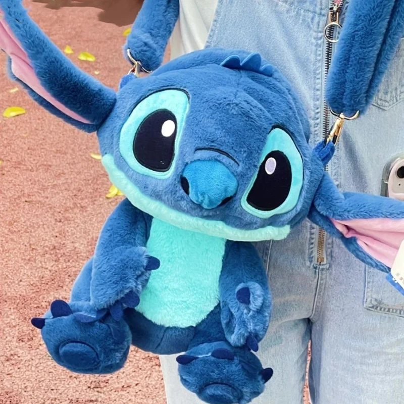 New Stitch Doll Backpack Anime Disney Girl Jk Plush Doll Large Capacity Snack Cosmetics Storage Creative Backpack Birthday Gifts