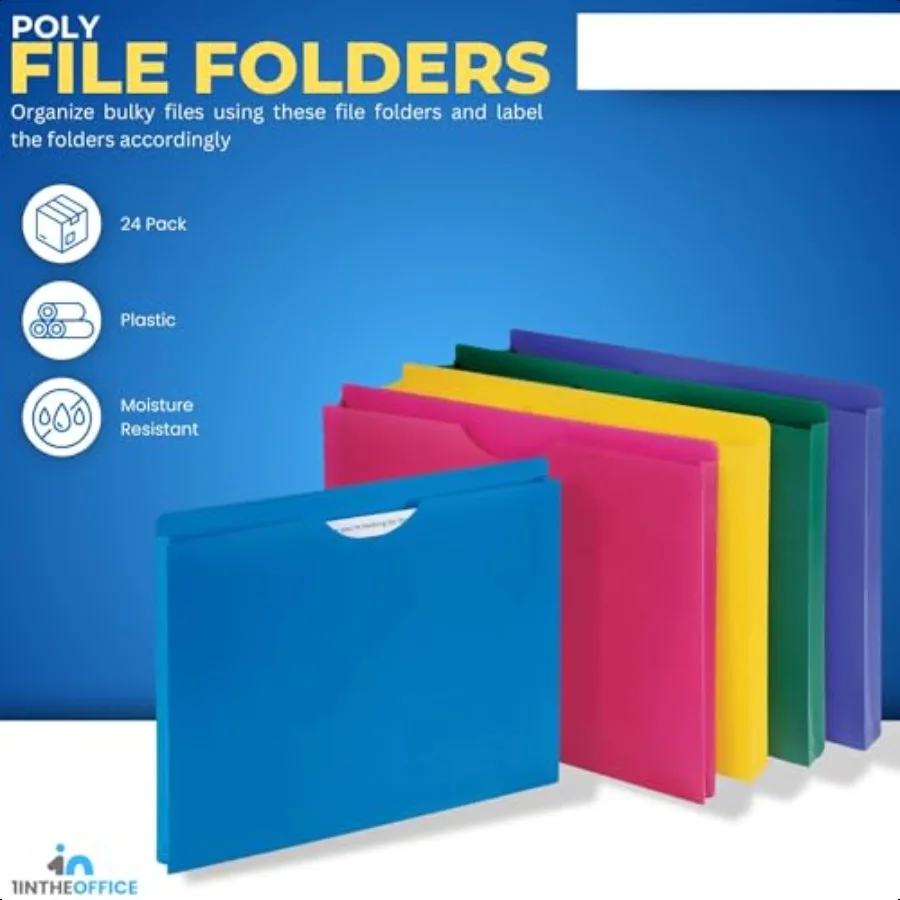 Cartella portadocumenti in polietilene Lettera 1 Giacca portadocumenti espandibile Confezione da 20 assortiti