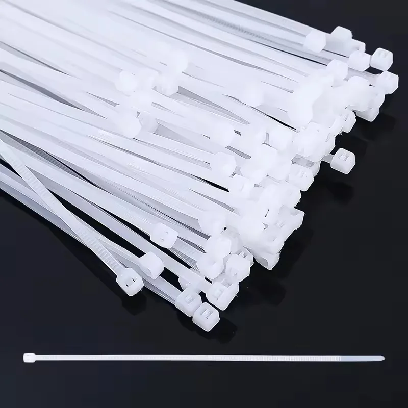 100Pcs Plastic Nylon Self Locking Cable Ties Fixing Rings Household Office Wire Cable Ties Fixing Tools