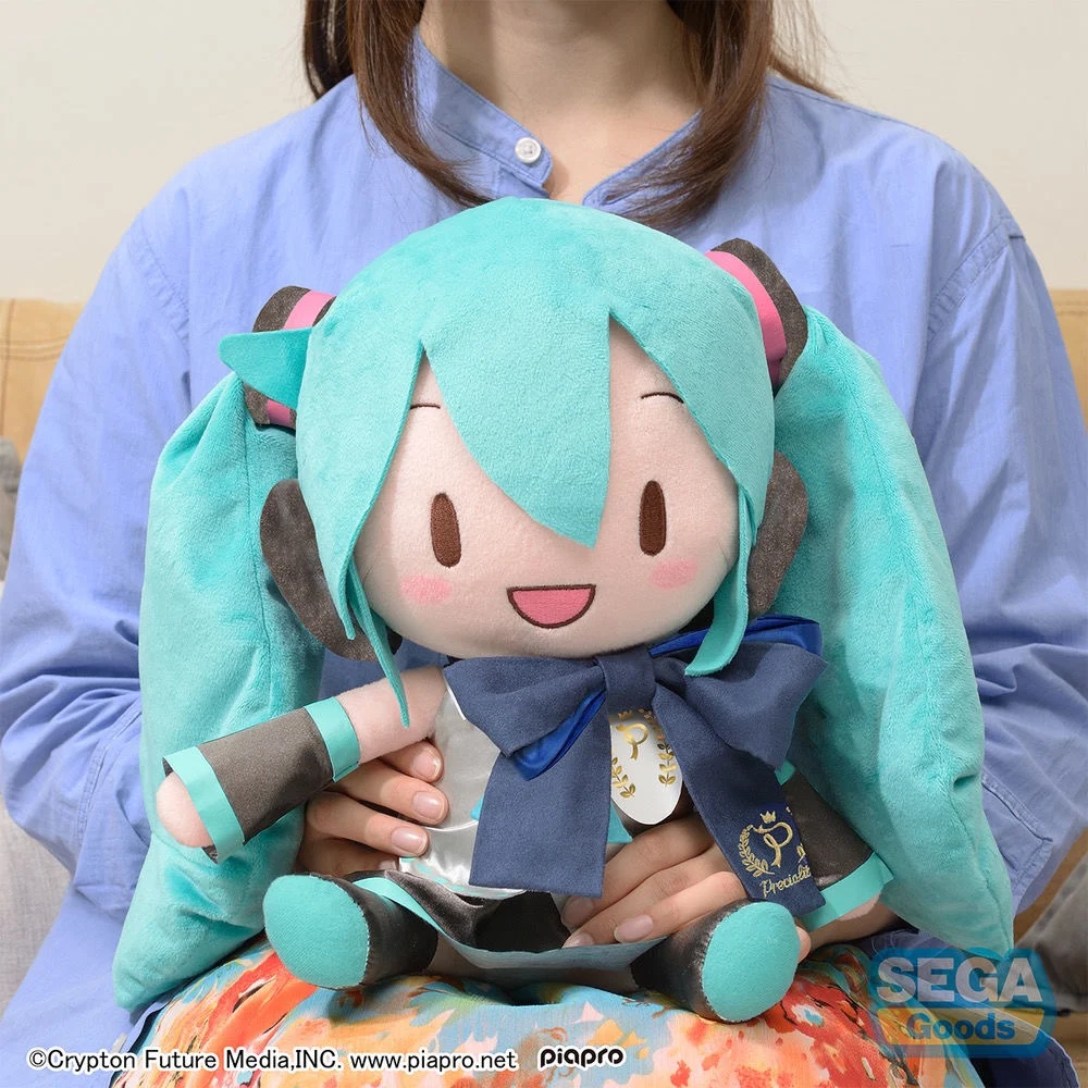 Hot ของแท้ Sega Hatsune Miku ตุ๊กตาน่ารักโบว์ Fufu สูตรชุดริบบิ้นสีฟ้าตุ๊กตา Plush ตุ๊กตาสาวของเล่นตุ๊กตาของขวัญวันเกิด