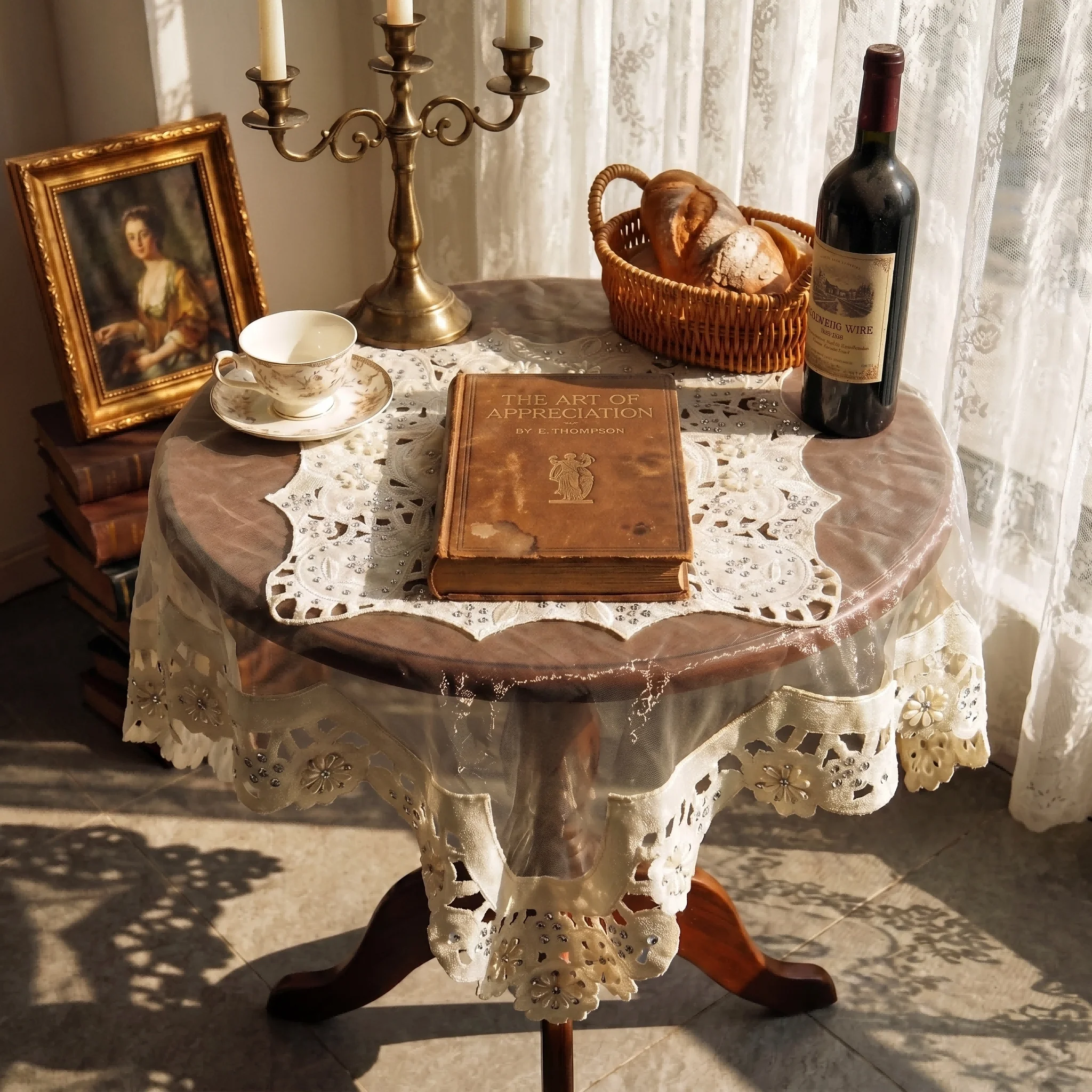 85x85cm Square Champagne Velvet Tablecloth Handmade Sequin Lace Table Runner Furniture Dust Protection Red Holiday Table Decor