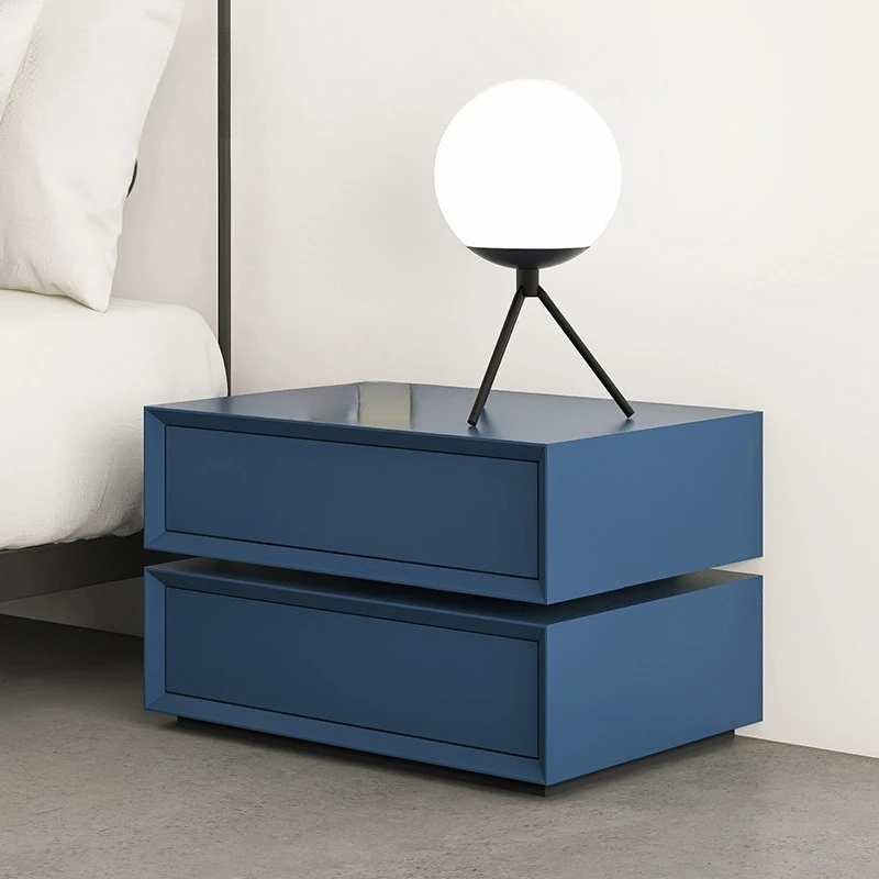 Minimalist rotating bedside table light luxury modern creative bedroom paint living room locker
