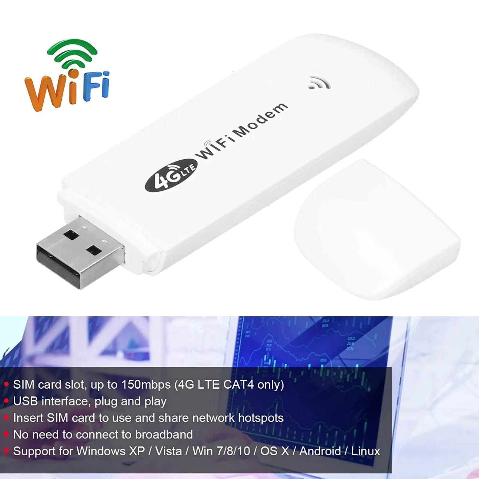 Mini USB WiFi Adapter Wifi Network Card 4G Wireless USB Adapter for PC Desktop Laptop Windows 7 8 8.1 10 11