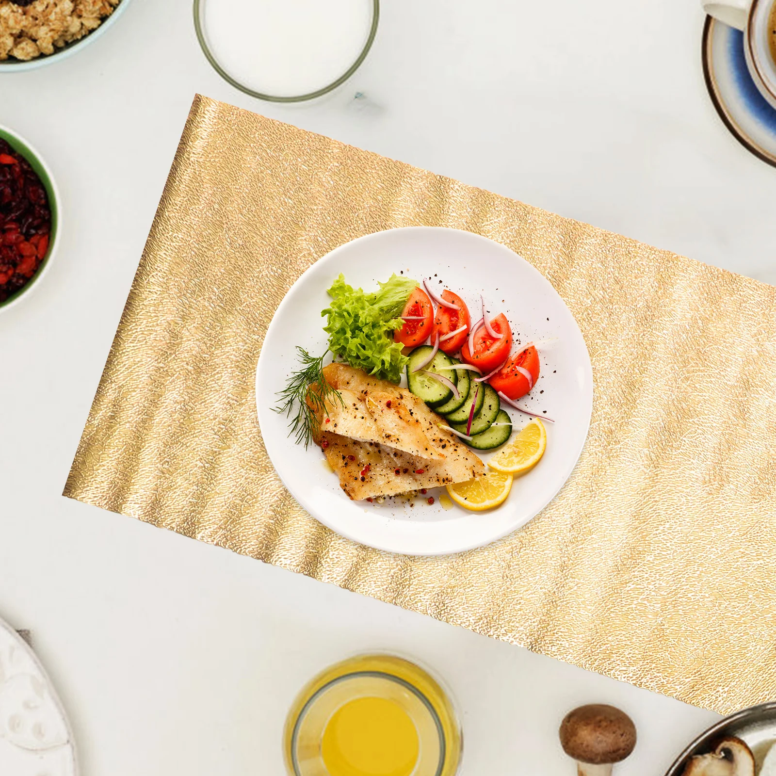 

Dining Table Mats PVC Placemats Heat-Resistant Anti-Slip Insulated Colorfast Stain-Free Modern Home Decor Table Runner