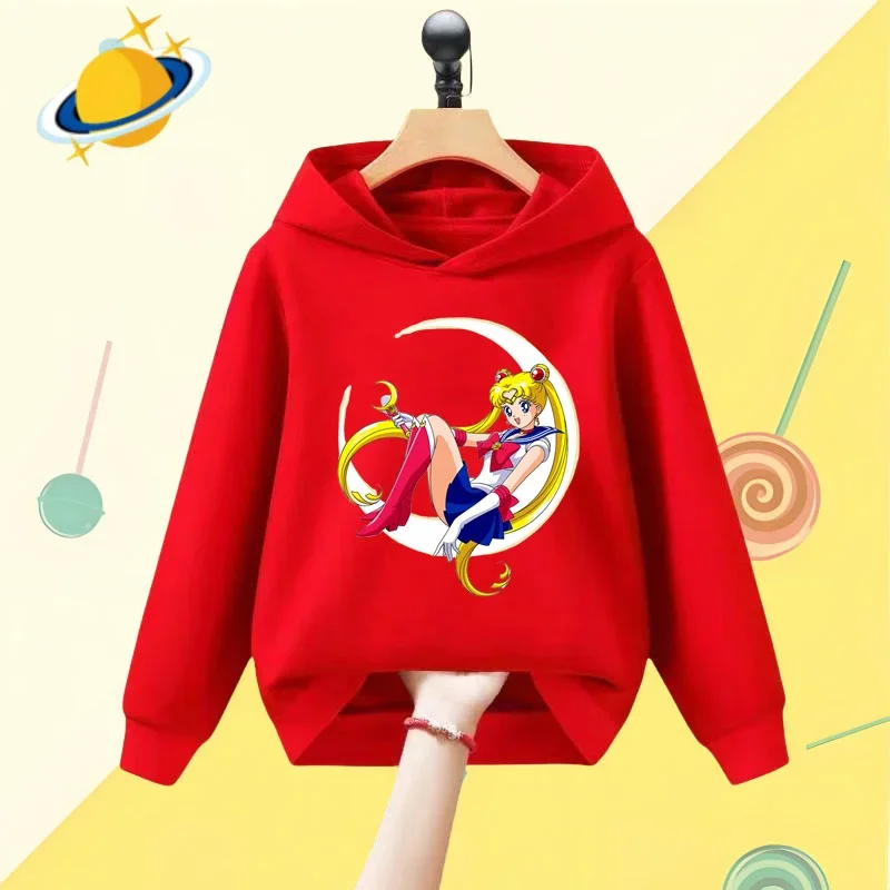 Sailor Moon Anime children\'s hoodie game cartoon printed Autumn winter long sleeve sweatshirt boys girls Kawaii casual top