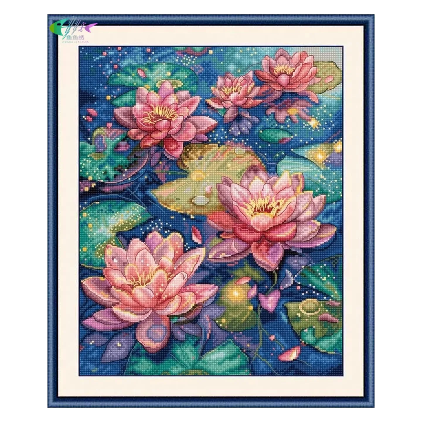 

Набор для вышивания крестиком 14CT 11CT на нанесенной ткани, DIY, для гостиной, с нитками, с рисунком лотоса