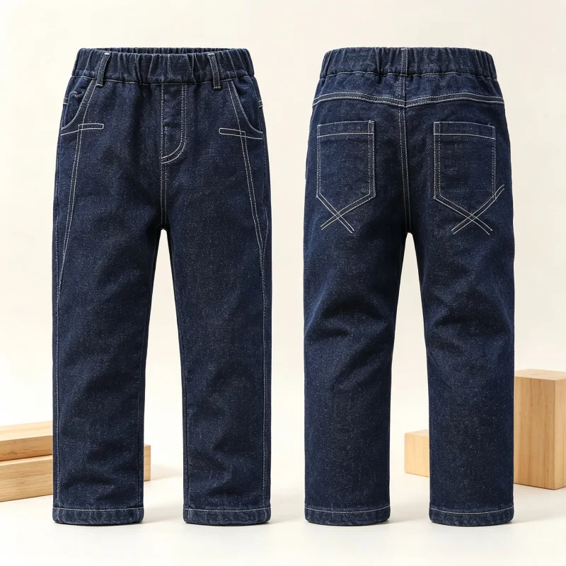 IENENS Boys Trousers Skinny Jeans Elastic Waist Pants 4-13 Years Kids Boys Denim Clothing Children Casual Wear Bottoms Trousers