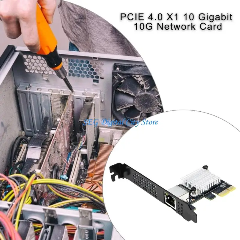 محول شبكة U75B سريع 10 جيجابت في الثانية PCIe4.0 فتحة RTL8127 شرائح متوافقة مع وحدة SFP + للاتصال المستقر