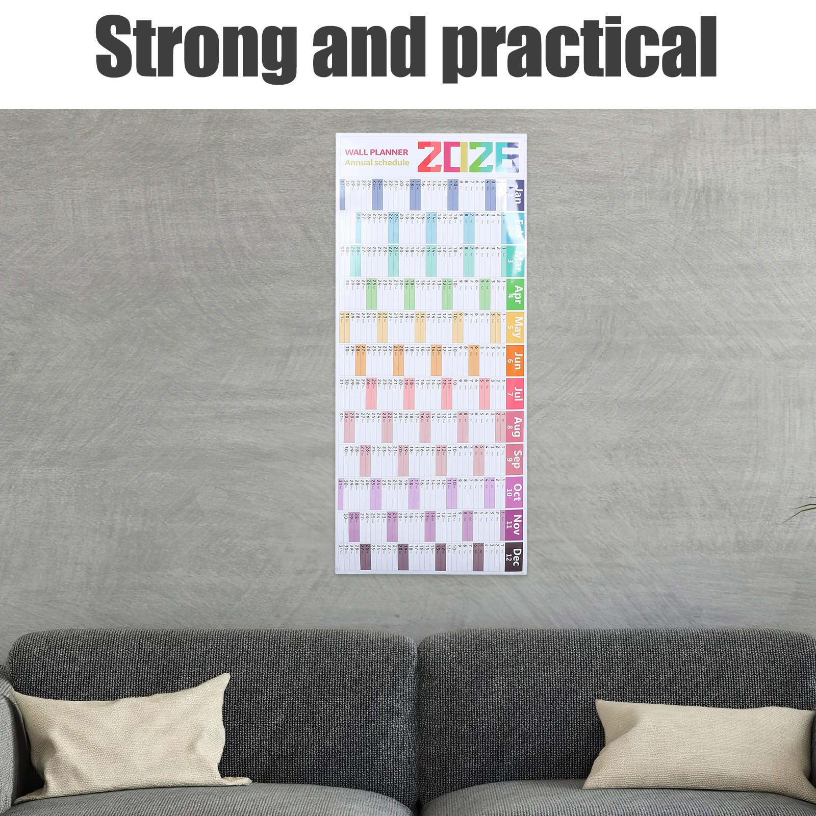 

2026 Yearly Wall Calendar Large Size Team Collaboration 12 Month Planner Organizer Home School Office 2026 Hanging Calendar