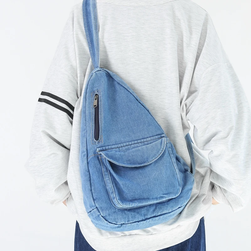 

Brand Designer Denim Large Chest Shoulder Crossbody Bags Women Handbag Purses 2023 New Jeans Ladies Messenger Bags High Quality