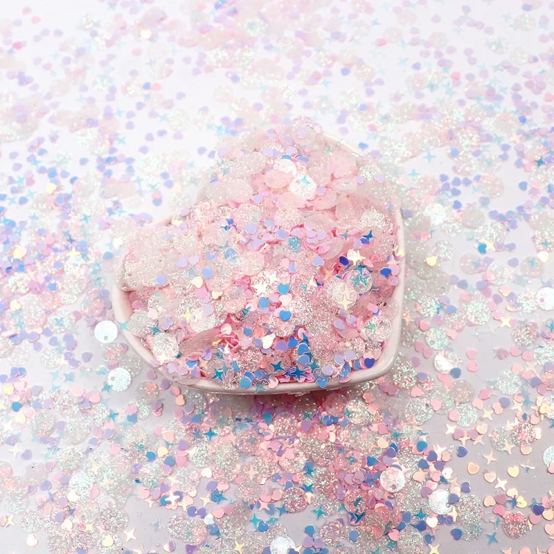 20g Sequin Glitter 3-6mm Mix Star Heart Dot Colorful Loose Sequins for DIY Shaker Card Nail Art Scrapbook Decor Makeup Confetti