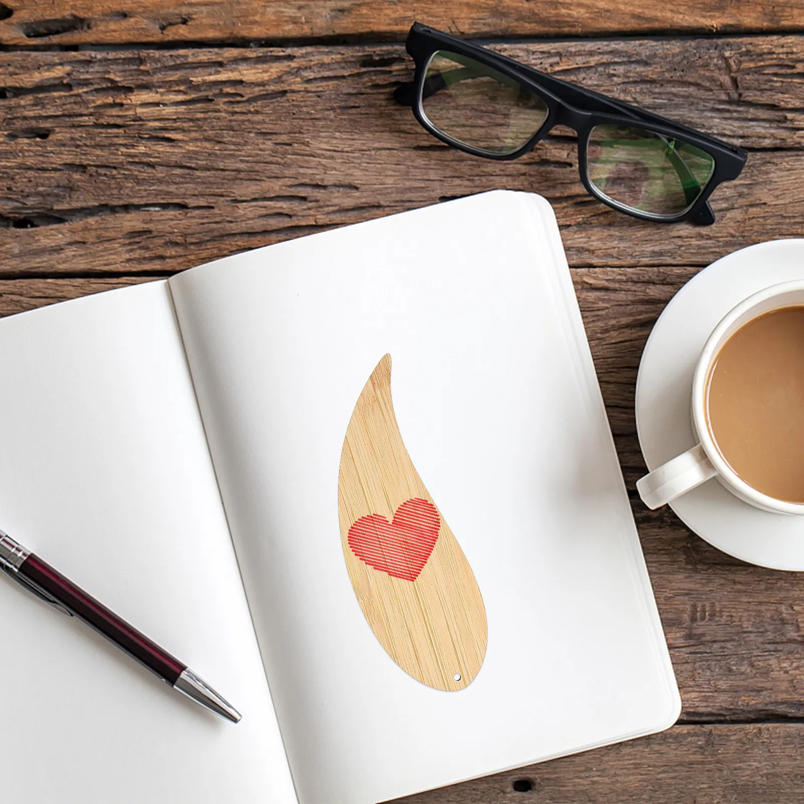 

Набор из 6 заготовок для закладок из бамбука в форме листа, двусторонние, для рисования, письма, рукоделия, канцелярские принадлежности