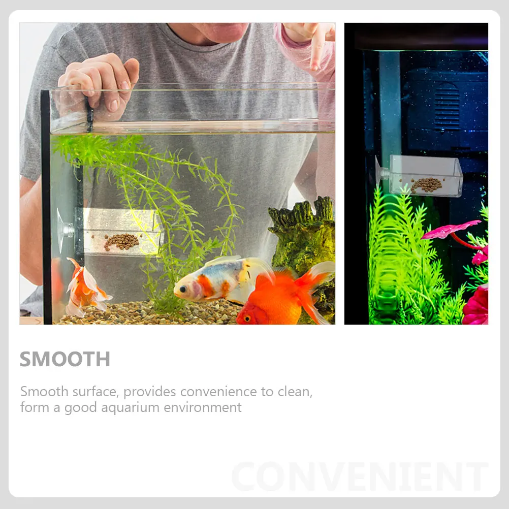 

Clear Acrylic Fish Food Holder Compact Suction Cup Easy Install Aquarium Feeding Basin Reptiles Dish Long Lasting Durable Smooth