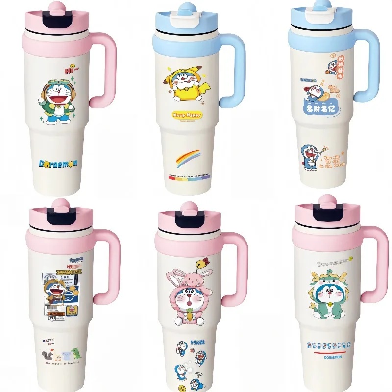

2025 New Doraemon Insulated Cup Insulated Cold Kettle 1000ml Large-capacity Ice King Cup Sports and Fitness Water Bottle Anime