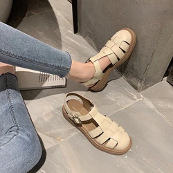 Sandals Women Summer 2023 New Classics Round Toe Shoes for Women Hollow Flat Gladiator Sandals Women Platform Shoes