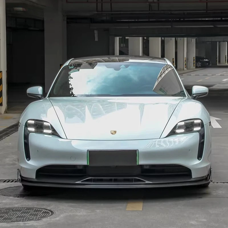 حصريًا 2025 Prepreg ألياف الكربون بوديكيت الجبهة سبويلر الفاصل شفة ممتصة للصدمات لبورشه تايكان 4S كروس توريزمو