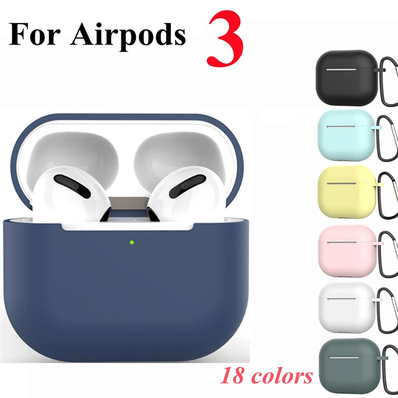 Cover For Apple AirPods 3rd Gen Case Wireless Headphones Accessories For iPhone Air Pods 3 Anti-fall Anti-lost Cover With Hook