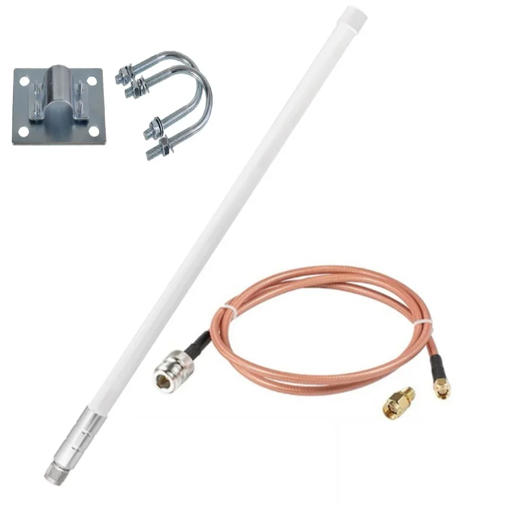 

860-930MHz 12dBi 55cm Antenna Fiberglass Outdoor Base Antenna With N-type Male Interface Cable Adapter Connector For Ham Radio