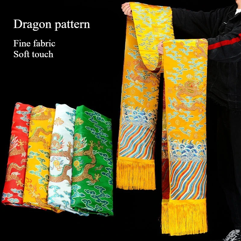 292cm Tibetan Style Dragon Pattern Eight Auspicious Symbols Hada Etiquette Silk White Red Yellow Green Household Temple Worship