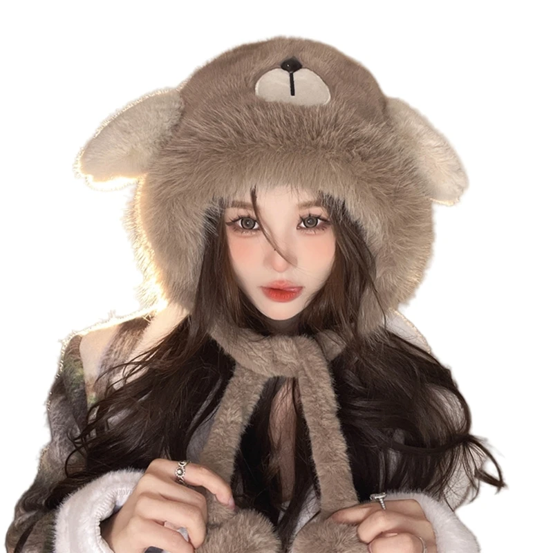 Plush Earflap Pullover Hat Soft Comfortable Unisex Winter Hat Breathable Hat