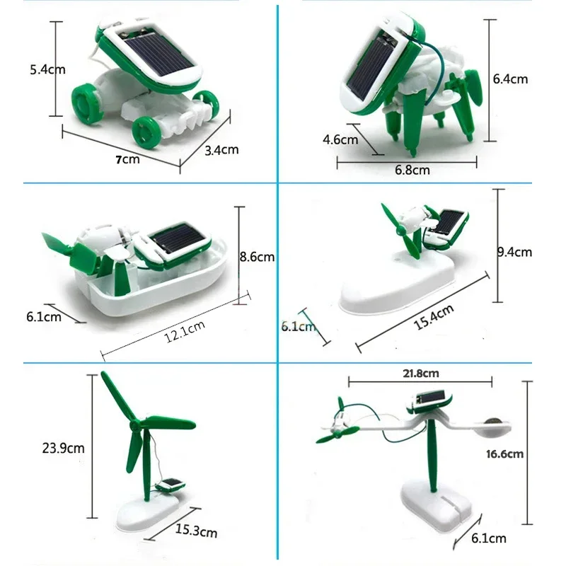 [6-in-1-Solar] Wissenschaftsset für Kinder – Bauflugzeug/Boot/Auto + Öko-Materialien, erstklassiges STEM-Lernen ab 6 Jahren