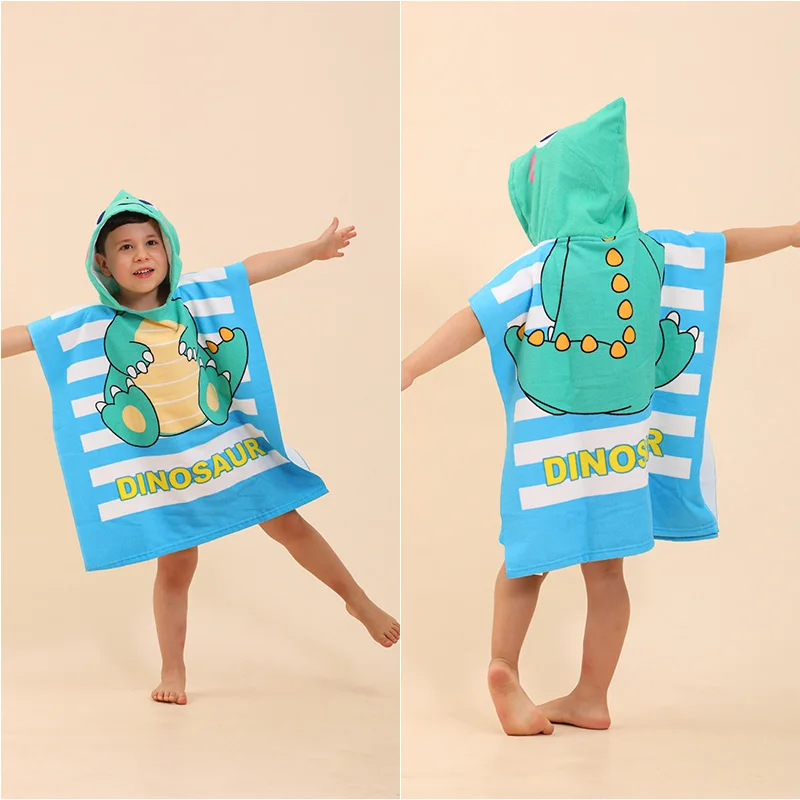 Serviette de piscine pour enfants, Cover-Up pour bébé, Poncho de Surf, garçon et fille, licorne requin, à capuche, serviette de plage, costume de bain, Robe à langer