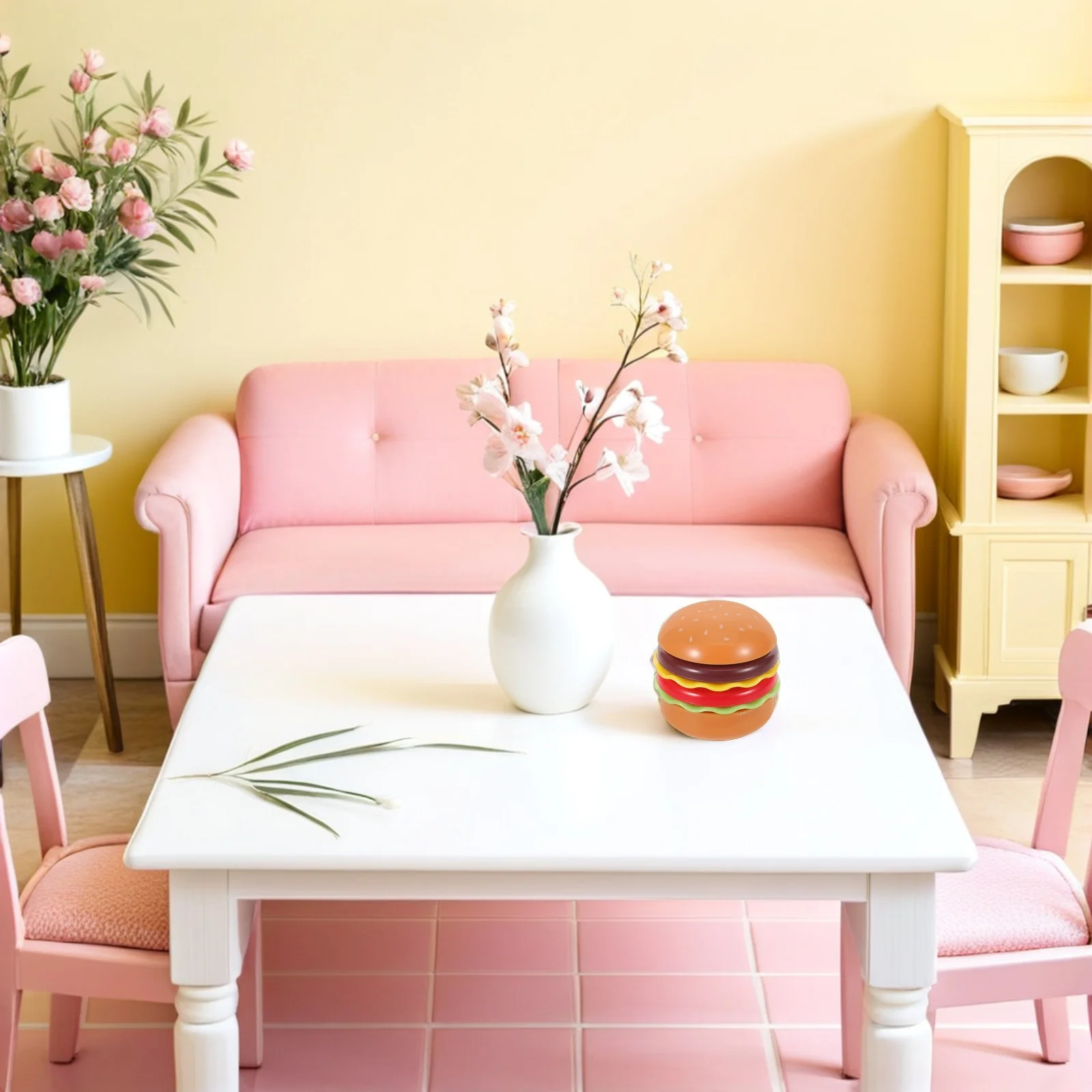 Mini-Simulationslebensmittel: Realistische Burger-Requisite für Puppenhaus-Küchenzubehör, Miniatur-künstlicher Hamburger, gefälschte Lebensmittel für Bjd