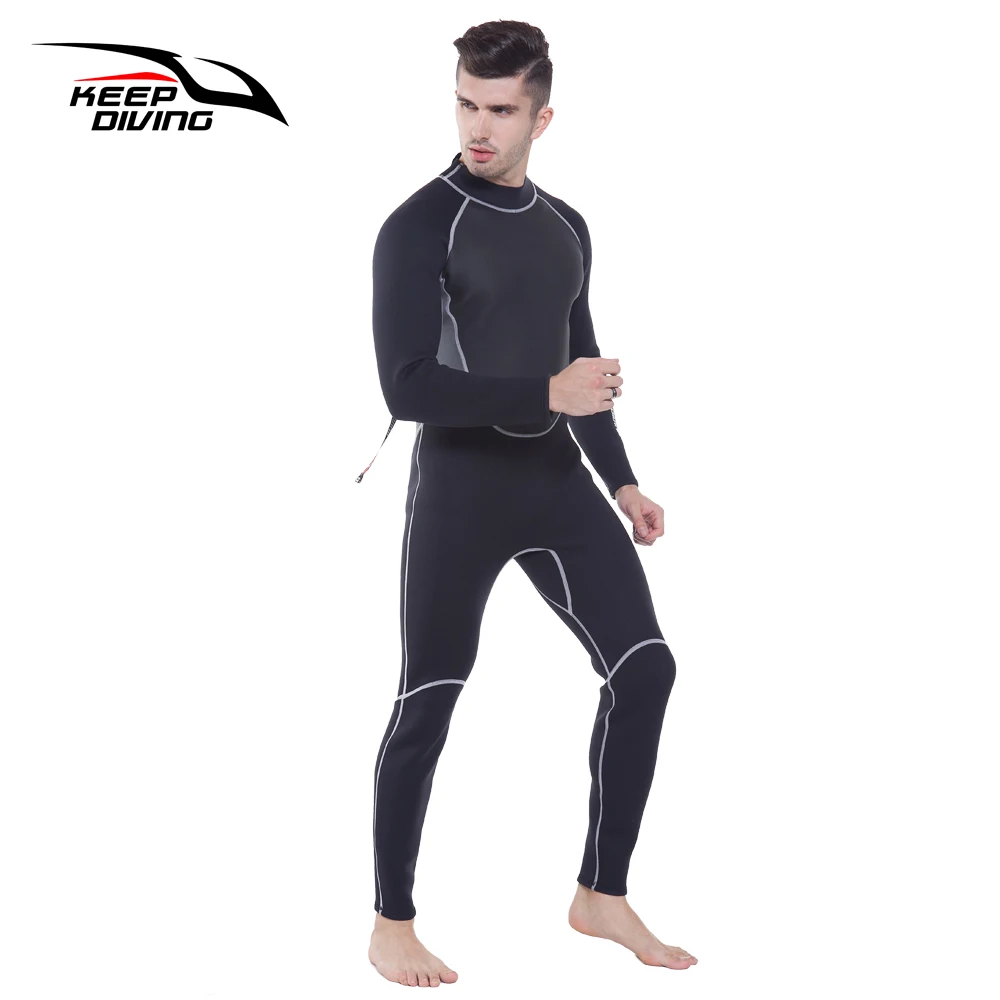 Genuine 3MM Neoprene Wetsuit One-Piece and Close Body Diving Suit for Men Scuba Dive Surfing Snorkeling Spearfishing Plus Size