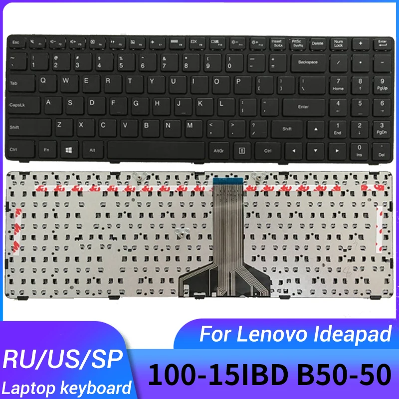 Neue russische/us/spanische Laptop-Tastatur für Lenovo Ideapad 100-15ibd B50-50 sn20j78609 6385h-us 5 n20k25394 5 n20k25444 sn20k41553