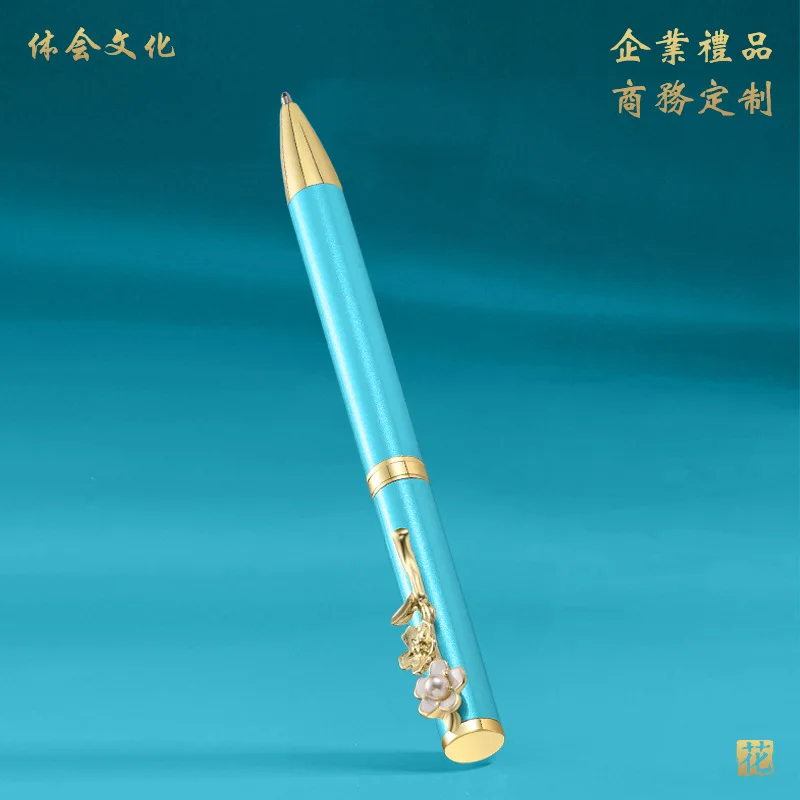 

High grade creative cartoon metal signature pen black flower ball point pen oil pen wholesale advertising gift ball pen cute