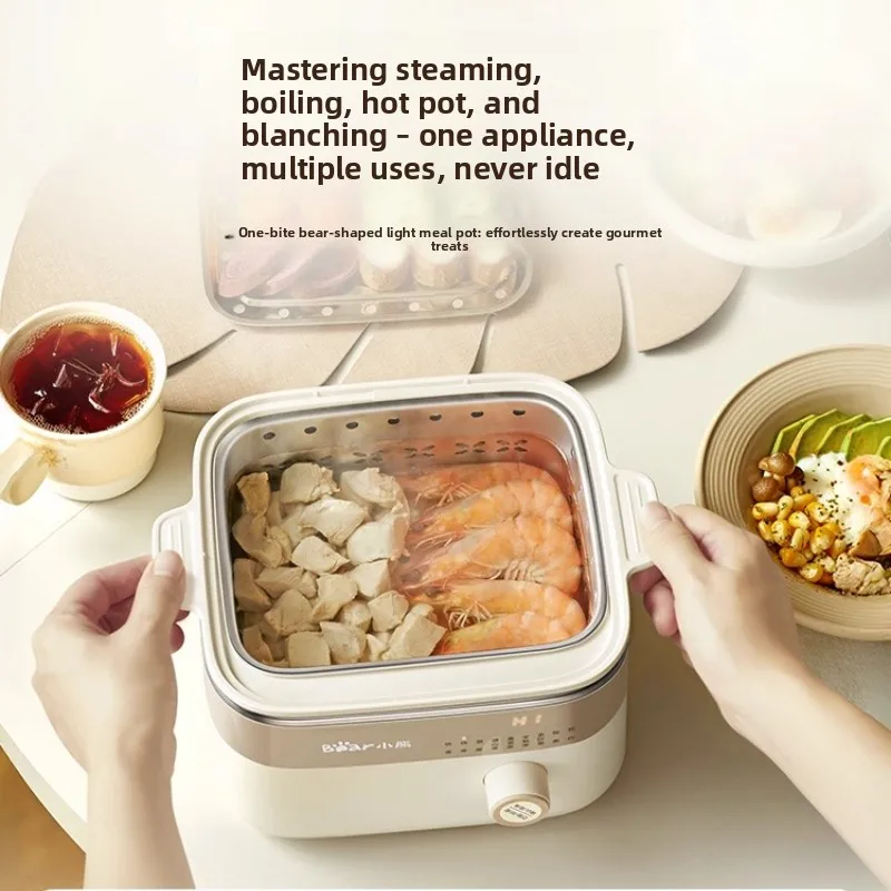 

Многофункциональная электрическая плита из нержавеющей стали, таймер 24 часа, быстрый нагрев 800 Вт, 7 режимов меню, кастрюля для пара и кипячения, нетоксичное покрытие