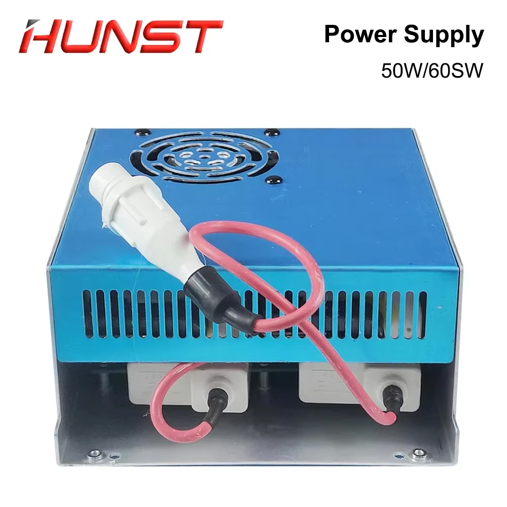 Hunst myjg 50w 60w fonte de alimentação a laser co2 110v/220v opcional, adequado para máquina de corte e gravação 40 ~ 70w tubo de vidro