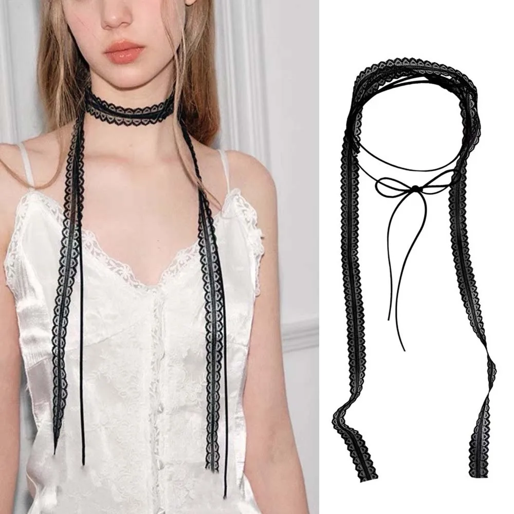 

Women Lady Sexy Lace Choker Chain Exotic Accessories Cute Sweet Neck Ribbon Scarf Female New Year Girlfriend Gift