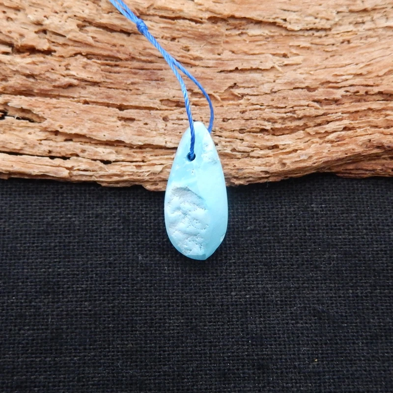 

Натуральный кулон-капля из бирюзы Sleeping Beauty, 22x11x7мм, 2г - Аксессуары для ювелирных изделий из драгоценных камней