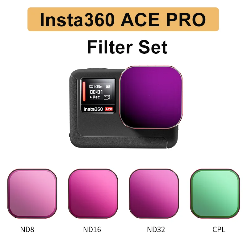 For Insta360 ACE PRO HD Filter Set CPL Polarized ND8/16/32 Light Reducing Filter Waterproof Scratchproof Alloy Frame Camera Kit