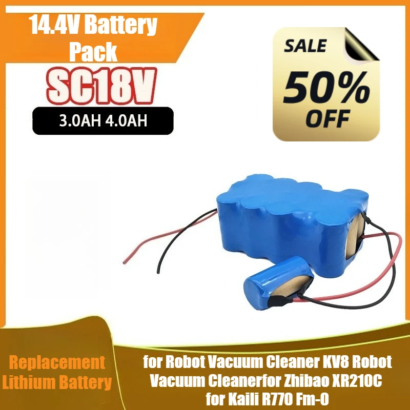 

14.4V Battery Pack for Robot Vacuum Cleaner KV8 Robot Vacuum Cleaner, for Zhibao XR210C for Kaili R770 Fm-0