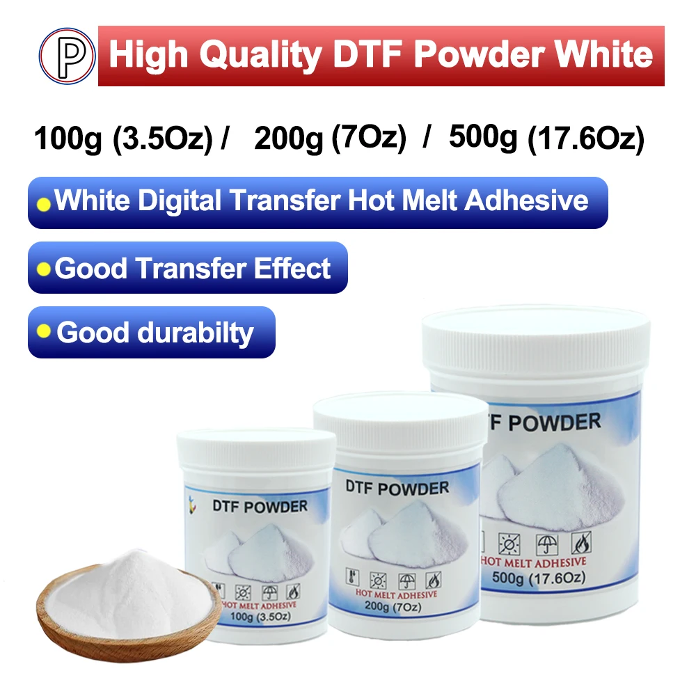 

DTF Powder White Digital Transfer Hot Melt Adhesive DTF PreTreat Transfer Powder for All DTF and DTG Printers for All Fabric