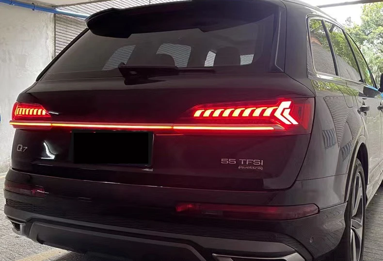 Hot Sell For Audi Q7 2020-2022 through-type taillights dynamic streamer led taillight assembly modification with electroplating