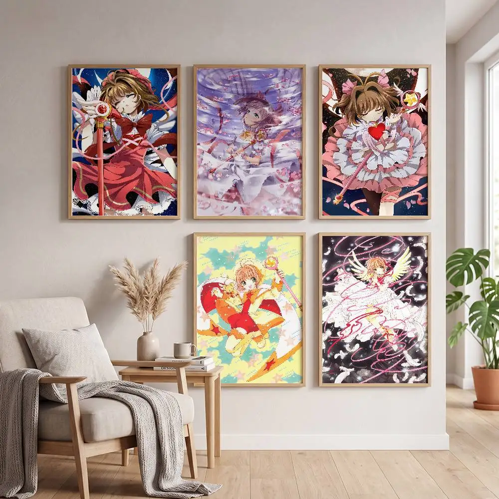 Cardcaptor Sakura Classic Vintage Poster Self-adhesive Art Waterproof Paper Sticker Coffee House Bar Room Wall Decor