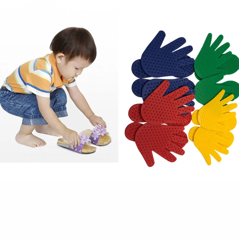 

1 Pair Colorful Handprint Patches Coordination Training Educational Supplies Creative Decoration Kids Play Gift Red