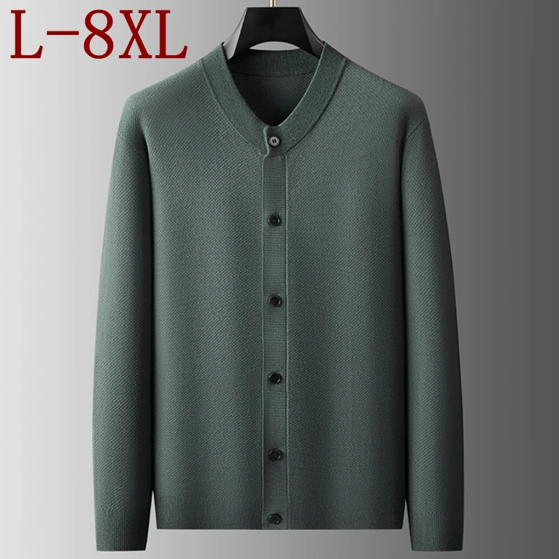 

8XL 7XL 6XL Мужской кардиган 2025 Новый осенне-зимний толстый теплый вязаный свитер Мужской элитный роскошный свитер Мягкие кардиганы Masculino