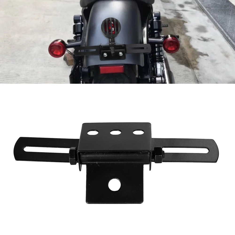 Supporto Regolabile per Targa Moto, Universale Pieghevole con Staffa per Luce Posteriore, Ricambio Accessori