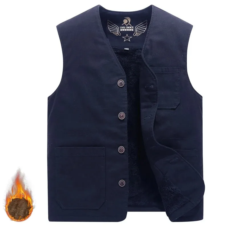 

Winter Men‘s Fleece Vests Casual Men Thermal Warm Waistcoats Male Sleeveless Jackets Windbreaker Vests Clothing