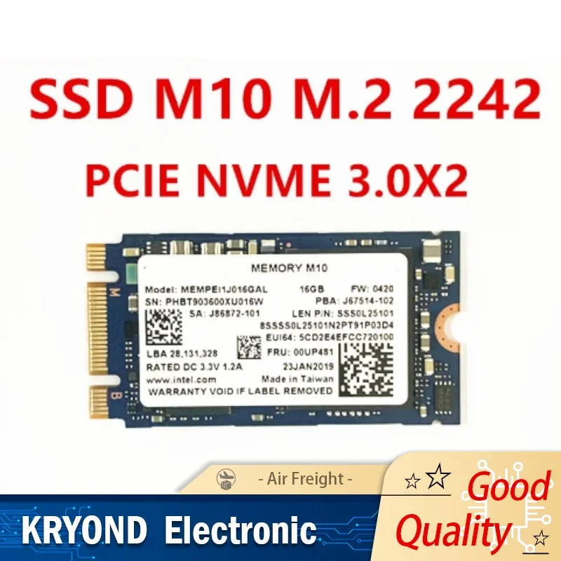 New Original M10 SSD M.2 2280 2242 SSD 64GB 32GB 16GB PCIE  NVMe3.0X2  Internal Solid State Drive For Intel Optane Memory