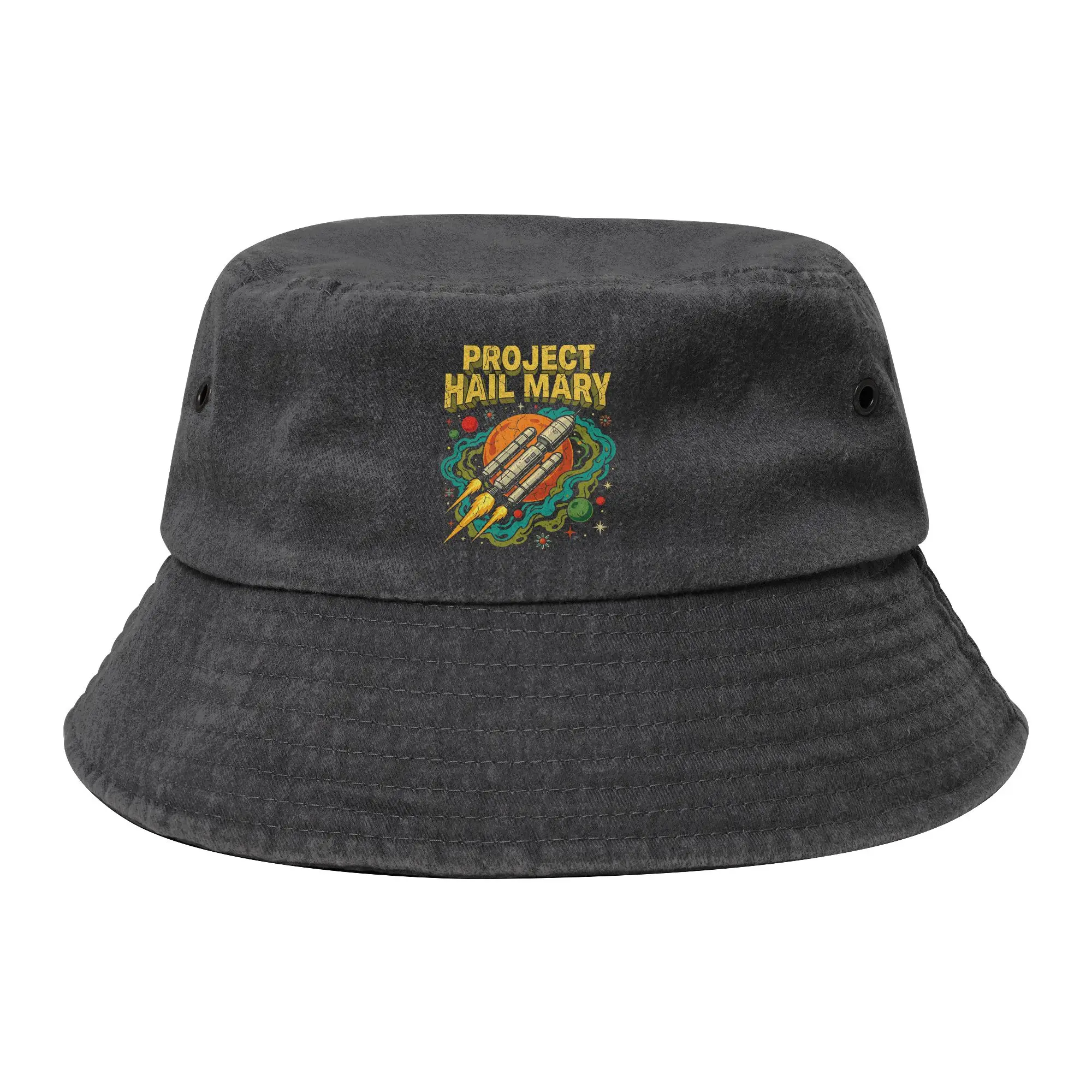 Beach Hatwear Project Hail Mary Space Ship Merch Bucket Hats Unisex Distressed Denim Washed Sun Hat Boonie Hat Fisherman Hats