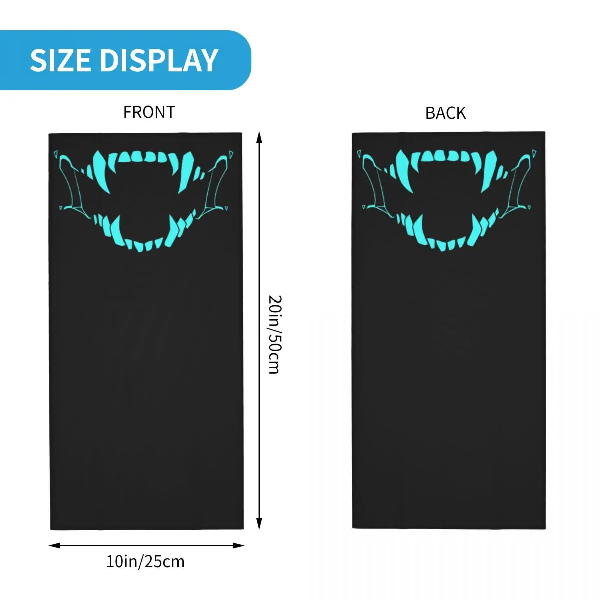 Neon Oni Monster Teeth Bandana Neck Gaiter UV Protection Face Scarf Cover Japanese Samurai Demon Hannya Headband Tube Balaclava