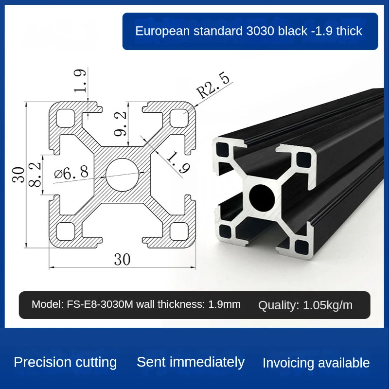 1PCS 2020 3030 3060 30120 30150 T-Slot Aluminum Profile EU Standard Frame Anodized F CNC 3D Printer Part Laser Engraving Machine