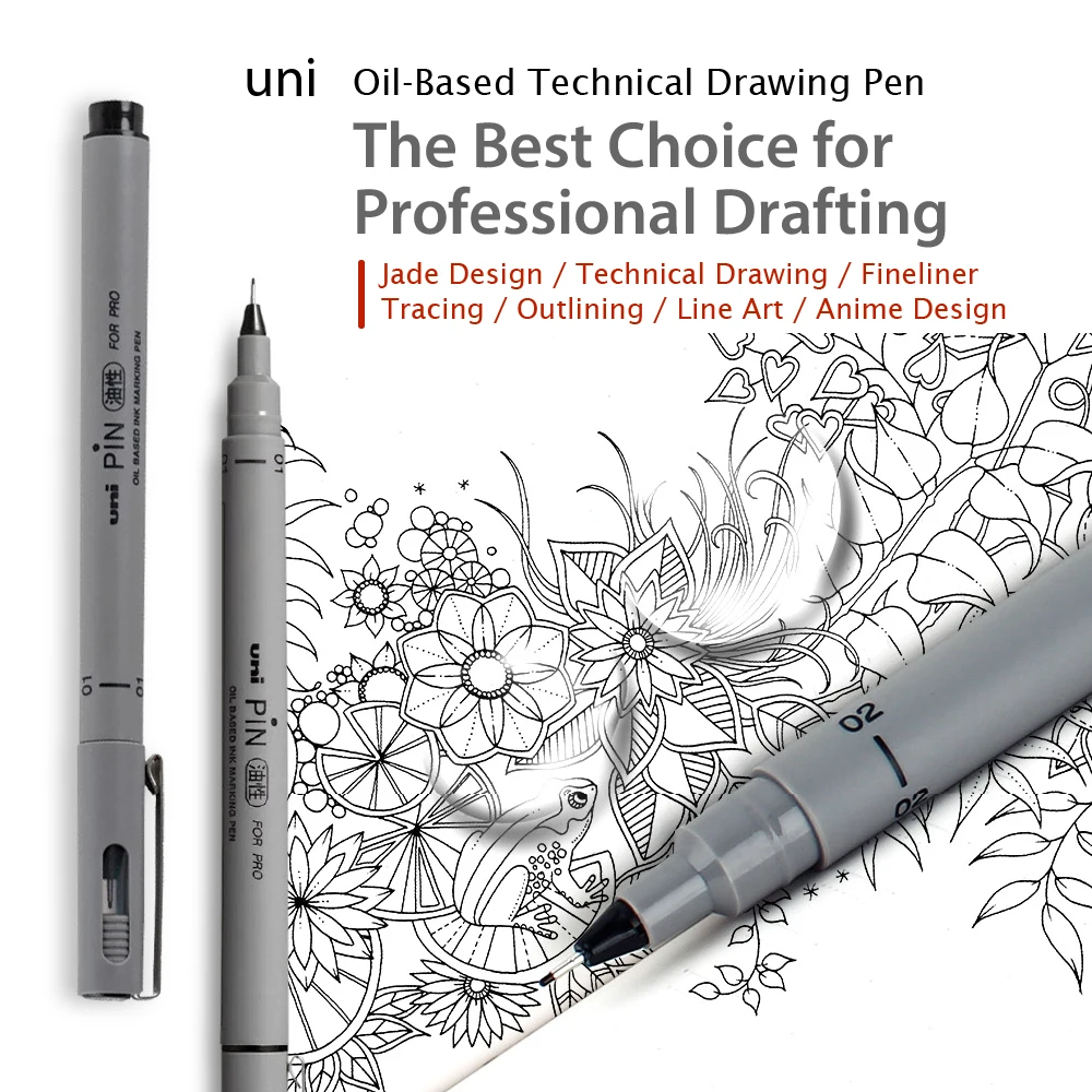 

UNI Pin Fineliner Drawing Pen Waterproof Black Ink Sketching Line Art Marker Painting Pen Comics art supplies School Stationery